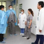 Визит  председателя Правления  Национального координационного центра экстренной медицины МЗ РК Е.Б. Адильбекова  в многопрофильную областную детскую больницу г.Актобе